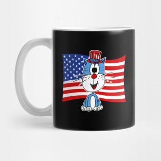 4th July Cat American Flag Mug